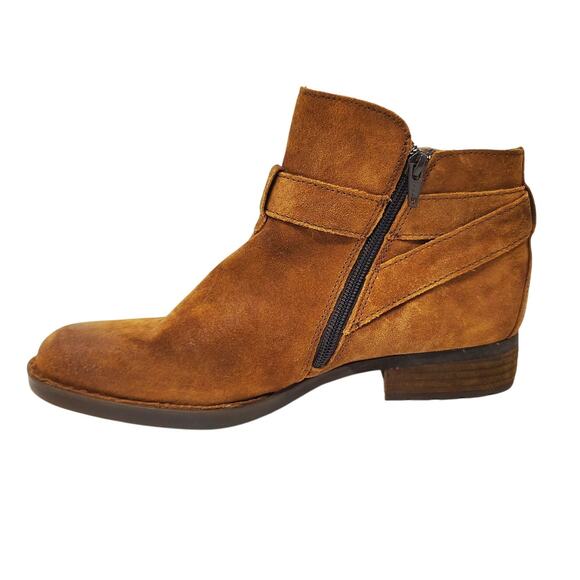 New Born Shoes Womens 9.5 Boots Jorgette Brown Chestnut Leather Ankle Buckle - Picture 4 of 8